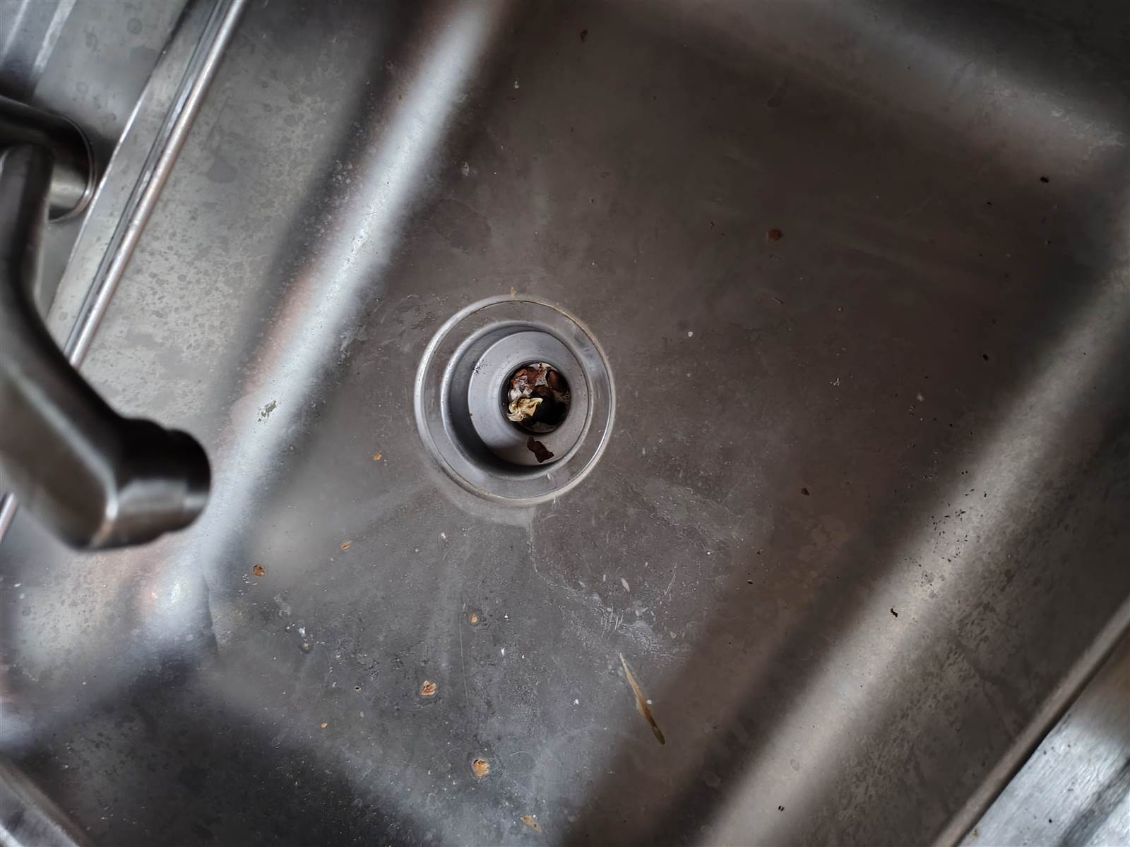 Community Room sink full of standing water